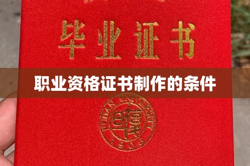 莲都职业资格证书制作的条件