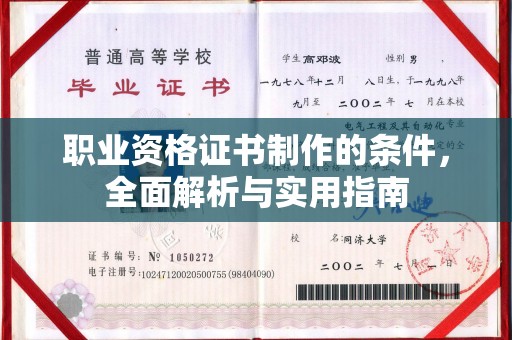 莲都职业资格证书制作的条件，全面解析与实用指南