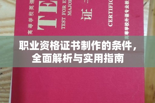莲都职业资格证书制作的条件，全面解析与实用指南
